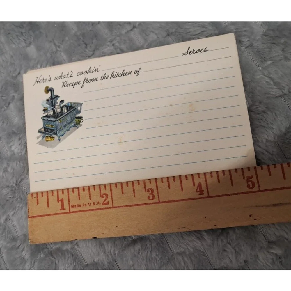 VTG Current Inc Recipe Cards Box Here's Whats Cookin' Set Thyme Chives Stove